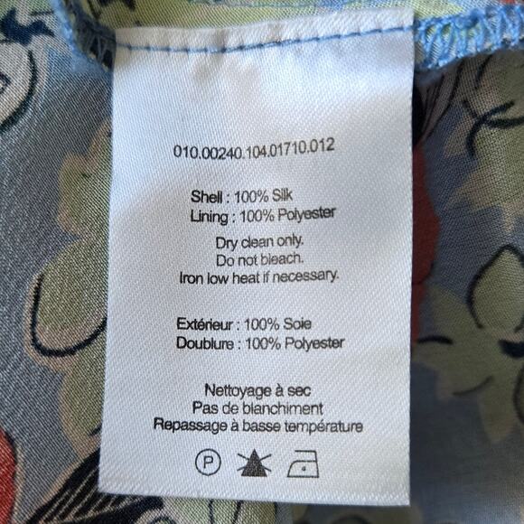 Rixo Gio Floral Silk Chiffon Long Dress Long Puff Sleeves Womens Size Medium EUC - Picture 14 of 14